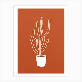 Cactus Line Drawing Cylindropuntia Kleiniae Art Print