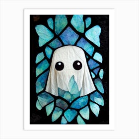 Big Eyes Ghost Made Of Stain Glass Art Print