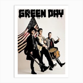 Green Day band music punk 6 Art Print