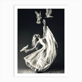 Black And White Ballerina Art Print