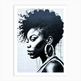 Graffiti Mural Of Beautiful Black Woman 232 Art Print