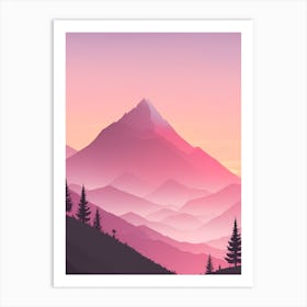 Misty Mountains Vertical Background In Pink Tone 54 Art Print