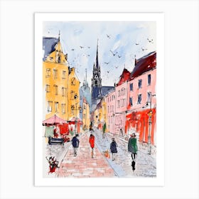 Warsaw, Dreamy Storybook Illustration 2 Art Print