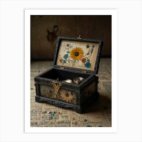 Sunflower Jewelry Box Art Print