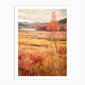 Autumn National Park Painting Ecrins National Park France 1 Art Print