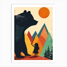 Bear And Girl 4 Art Print