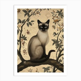 Siamese Cat Japanese Illustration 2 Art Print