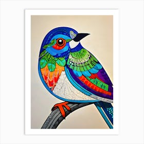 Bird On A Branch-Reimagined Art Print