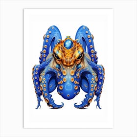 Blue Ringed Octopus Illustration 17 Art Print