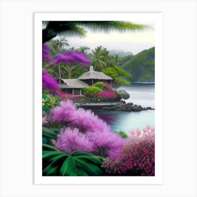 Flores Island Indonesia Soft Colours Tropical Destination Art Print