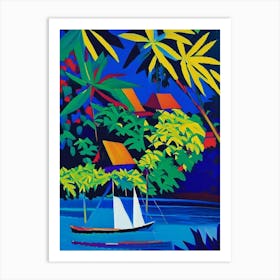 Gizo Solomon Islands Colourful Painting Tropical Destination Art Print