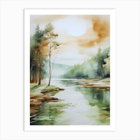 Sunset By The River 12 Art Print