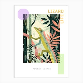 Anoles Lizard Abstract Modern Illustration 2 Poster Art Print