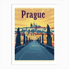 Aihrgdesign A Vintage Travel Poster Of Prague 1 Art Print