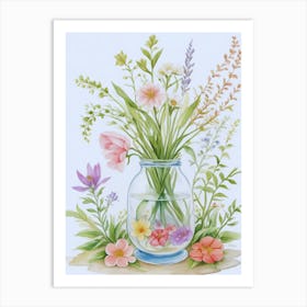 Beautiful Flowers In A Vase Art Print