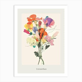 Lisianthus 2 Collage Flower Bouquet Poster Art Print