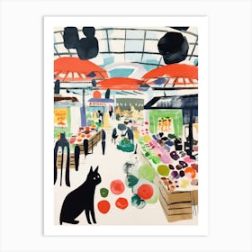 The Food Market In Tokyo 1 Illustration Art Print