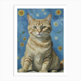 Starry Night Cat 1 Art Print