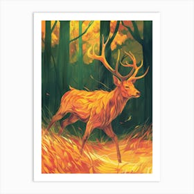 Deer In The Woods 16 Art Print