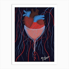 Heart In A Glass Art Print