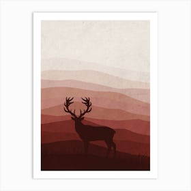 Deer Silhouette Art Print