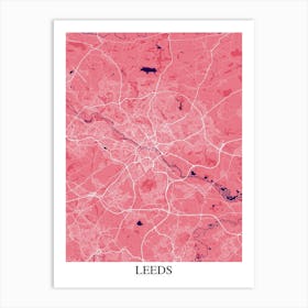 Leeds Pink Purple Art Print
