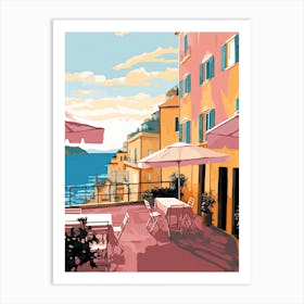 Sorrento, Italy, Flat Pastels Tones Illustration 4 Art Print