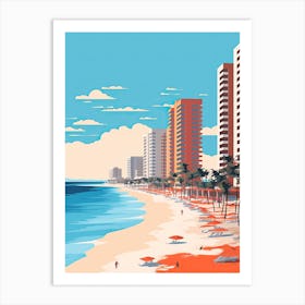 Cancun, Mexico, Flat Illustration 4 Art Print