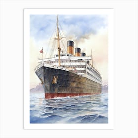 Titanic Ship In Icebergs4 Art Print