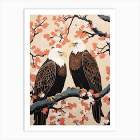 Art Nouveau Birds Poster Bald Eagle 1 Art Print