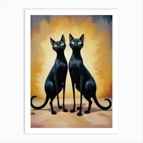 Two Black Cats Art Print