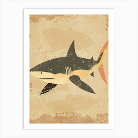 Cute Muted Pastel Shark Art Print