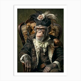 Chimpanzee Portrait Art Print