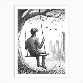 Swinging Man Art Print