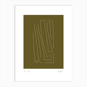 Abstract Composition On Olive Green Art Print