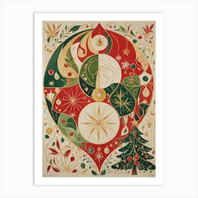 Christmas In Abstract Art Print