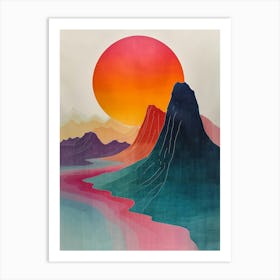 Sunset In The Mountains 66 Art Print