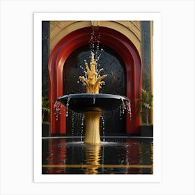 Fountain In Front Of A Building Art Print