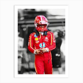 Charles Leclerc Of Ferrari And Monaco During Practice Ahead Of The F1 Grand Prix Of Hungary Art Print