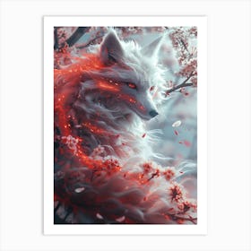 Beautiful Fantasy White Fox 19 Art Print