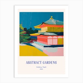 Colourful Gardens Ginkaku Ji  Temple Japan 2 Blue Poster Art Print