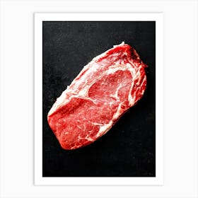 Fresh Meat — Food kitchen poster/blackboard, photo art Art Print