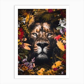 The Lion King In Flowers Art Print