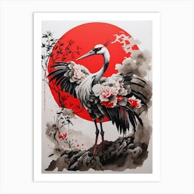 Crane In Flight 1 Art Print