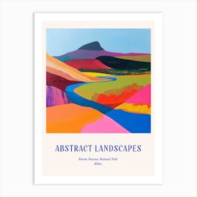 Colourful Abstract Brecon Beacons National Park Wales 2 Poster Blue Art Print