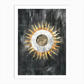 Sun On Wood Art Print