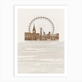London Eye London Boho Landmark Illustration Art Print