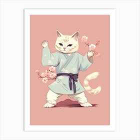 Kawaii Cat Drawings Tai Chi 4 Art Print