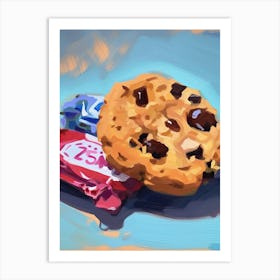 Chocolate Chip Cookie Oil Painting 3 Art Print