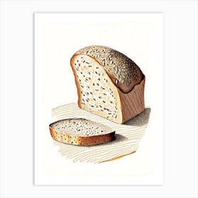 Steel Cut Oat Bread Bakery Product Quentin Blake Illustration Art Print